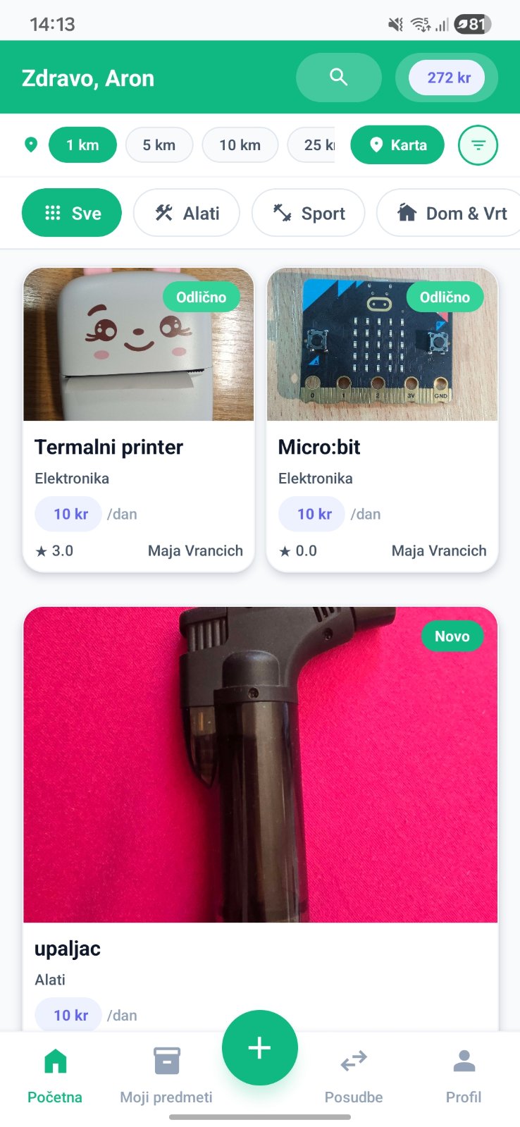 Pregled predmeta u blizini